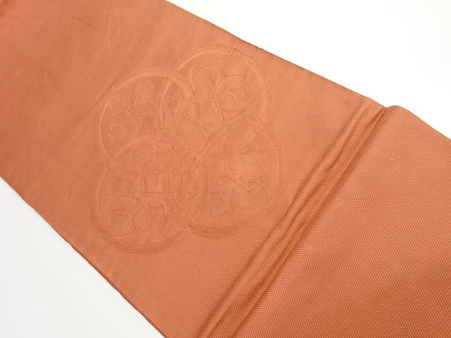 リサイクル　花唐草模様織出し名古屋帯